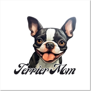 Boston Terrier Mom T-Shirt - Dog Lover Gift, Pet Parent Apparel Posters and Art